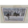 Image 2 : Signed Frame Print "Old Country House in Winter" 21'' x 18'' by Hubert Theroux 