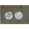 Image 6 : 2 Standing Floor Arc Lamps - Marble Base Chrome Head and Stem 