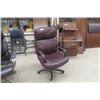 Image 1 : Executive Leather Swivel Office Chair - Burgundy 