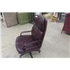 Image 3 : Executive Leather Swivel Office Chair - Burgundy 