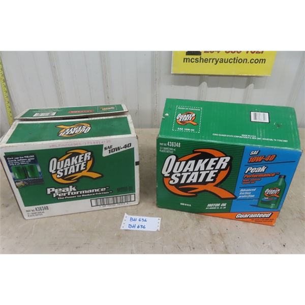 20 Quarts Quaker State 10W40 Motor Oil - New in Cases , 1 Case is Missing 4 