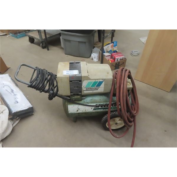 Speedaire 1 HP Portable Air Compressor with |Air Hose 