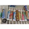 Image 4 : 30 Tubes of Caulking, Assorted Tape, Caulking Gun, 2 Foam Sealants 