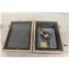Image 5 : Black Rotary Phone, Black Push Button Phone, Vintage Lineman Test Set in Box 