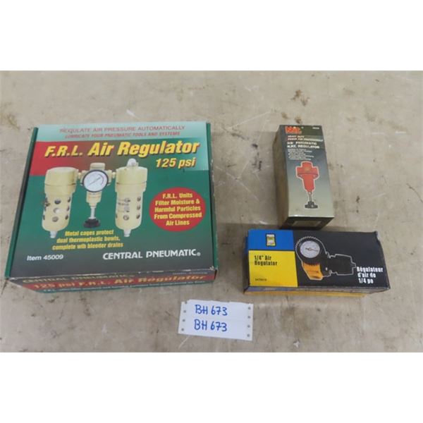 Assorted Air Regulators in Boxes - 3/8 Pneumatic NPT, 1/4'' Regulator, FRL Air Regulator 