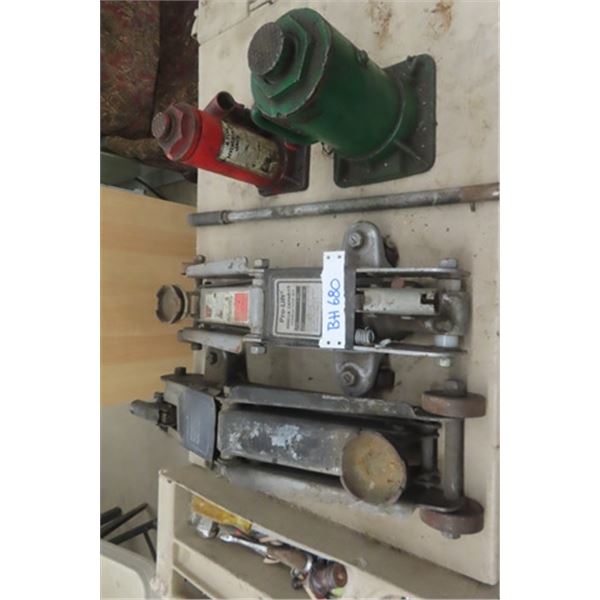 Lot of 4 Hydraulic Jacks- 2 Small 2 Ton Floor Jacks, 6 Ton Bottle Jack, 1 Other Bottle Jack
