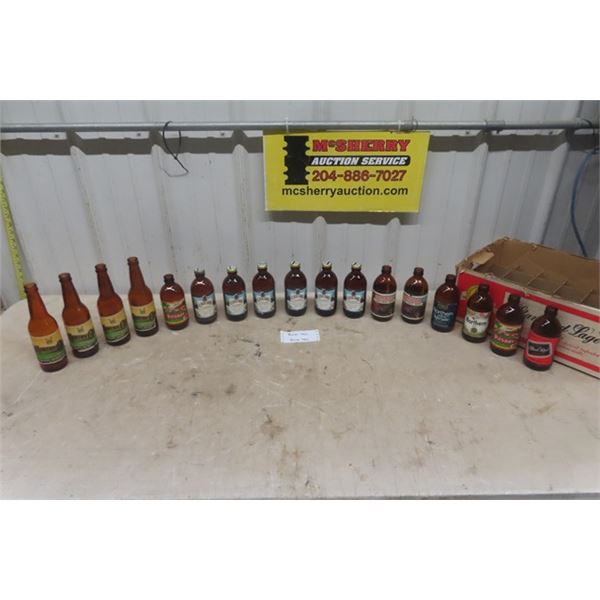 17 Vintage Beer Bottles - 5 Full of Contents; Cascade Pilsners, 4 Long Neck Country Club, Assorted S