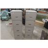 Image 1 : 2 Steel Works 4 Drawer Filing Cabinets - NO Keys 15" x 18" x 51" 