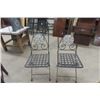 Image 1 : Pair of Heavy Duty Folding Porch Chairs with Ceramic Tile Center Back 