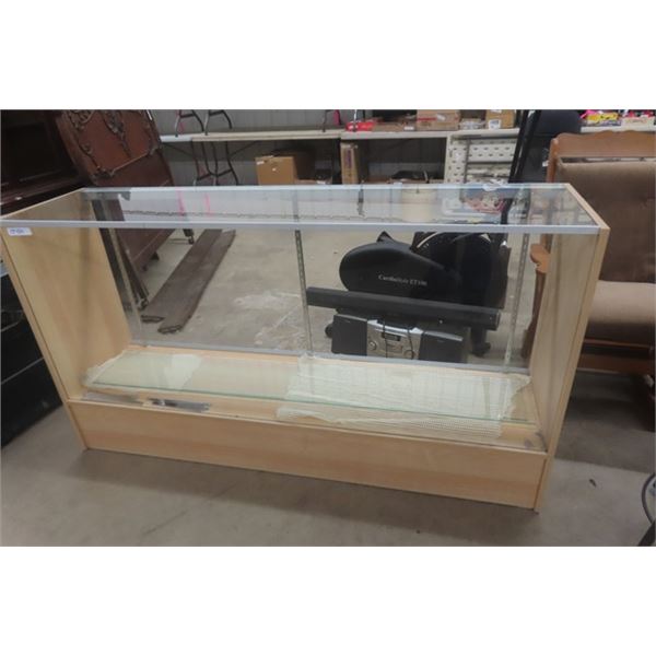 Modern Showcase with 2 Glass Shelves Glass Top - Missing Door 18" x 38" x 70" 