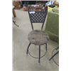 Image 3 : 2 Metal with Upholstered Seats Swivel Bar Stools 15" x 17" 36" 