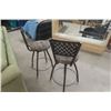 Image 4 : 2 Metal with Upholstered Seats Swivel Bar Stools 15" x 17" 36" 