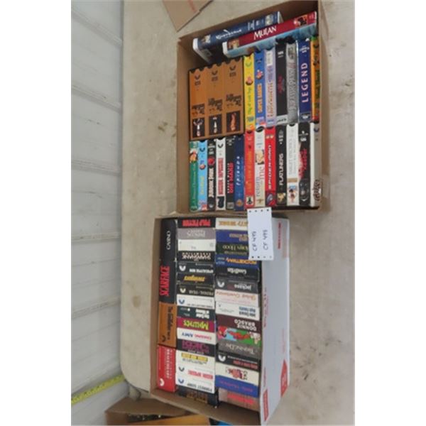 60 Assorted VHS Movies; Godfather, Braveheart, Scarface, Casino plus more