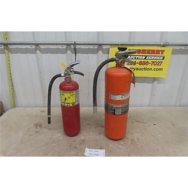 Pair of Charged Free Extinguishers ; 1)  Model ABC - 050G, 1) Model ABC 10-3P
