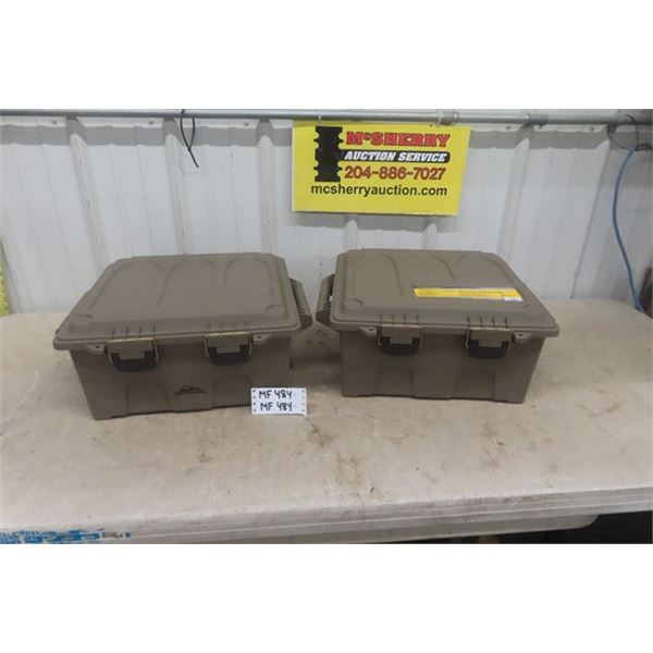 Pair of Hard Case Ammunition Boxes 8" x15" x 19" 