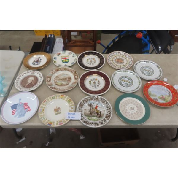 14 Collector Plates- RCMP, Statue of Liberty, Canada Centennial, Calendar Plates, Plus More 