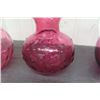 Image 5 : 4 Pieces of Vintage Cranberry Glass- Vases, Bowl 