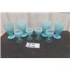 Image 1 : 8 Blue Fenton Glasses , Taller Ones Measure 6'' Tall 