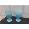 Image 3 : 8 Blue Fenton Glasses , Taller Ones Measure 6'' Tall 