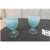 Image 4 : 8 Blue Fenton Glasses , Taller Ones Measure 6'' Tall 