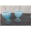 Image 5 : 8 Blue Fenton Glasses , Taller Ones Measure 6'' Tall 
