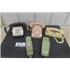 Image 1 : 4 Assorted Vintage Telephones, All rotary- Nice Green Table Phone 