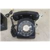 Image 2 : 4 Vintage Black Rotary Desk Phones, 1 is Bakelite Case 