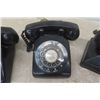 Image 4 : 4 Vintage Black Rotary Desk Phones, 1 is Bakelite Case 
