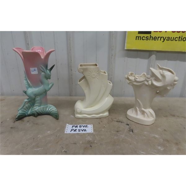 3 Vintage Vases - McCoy, Beswick, Hull