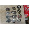 Image 1 : 12 Various Belt Buckles - Skulls, Grenade, Hustler 