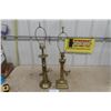 Image 1 : Pair of Brass Lamps - NO Shades  Tallest 29" 