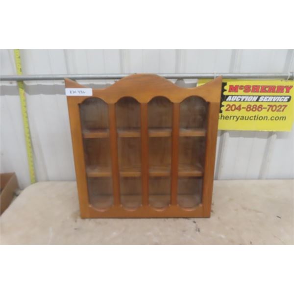 Modern Wood + Glass Display Cabinet 5.5" x 21" x 22" 