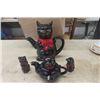 Image 1 : Black Cat Tea Pots & Salt + Pepper Shakers