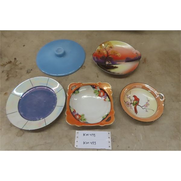 Assorted Noritake Dishware + Blue Delphite Lid