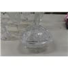 Image 5 : Assorted Crystal + Cut Glass ; Wine Glasses, Candy Dish, Candy Tray, Serving Dish