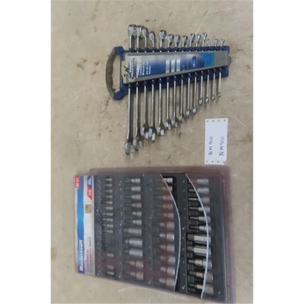 Mastercraft 14 pc Metric Combination Wrench Set, Mastercraft Torque Bit Socket Set - a few missing