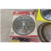 Image 3 : Assorted - Mostly Used- Saw Blades, a Couple New + 8" x 1" New Grinding Wheel in Package