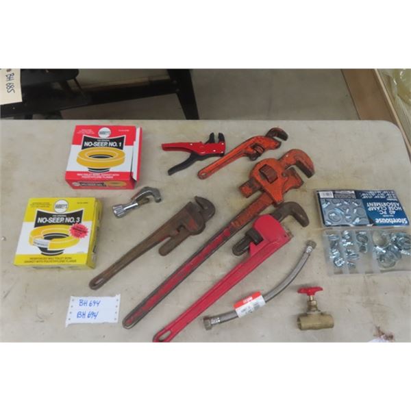 Pipe Wrenches, Pipe Cutter, Toilet Seals, Hose Clamps plus more