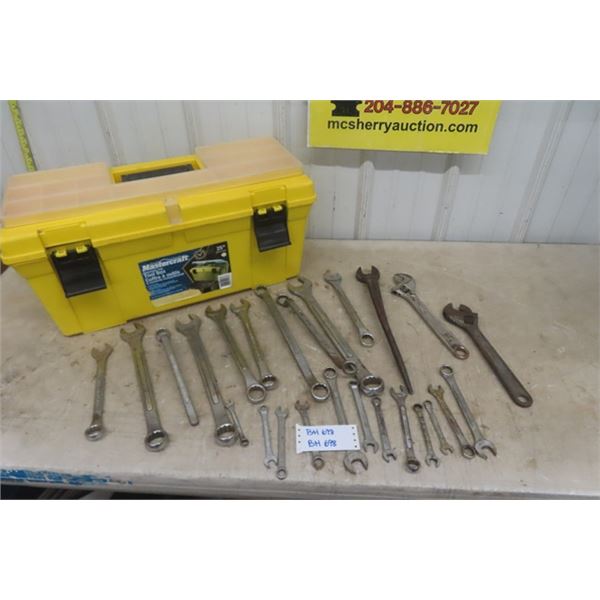 Mastercraft Tool Box with Assorted Wrenches- Mostly Standard - All Sizes