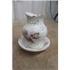 Image 5 : Floral Pitcher with Basin & Smaller Pitcher + Basin