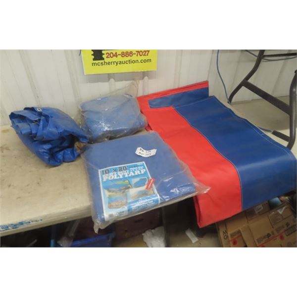 4 Tarps - 3 Poly- 1) Heavy Transparent Material