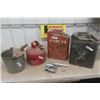 Image 1 : 2 Military Gas Cans, Gas Pail with Nozzle, Fuel Nozzle - seems new