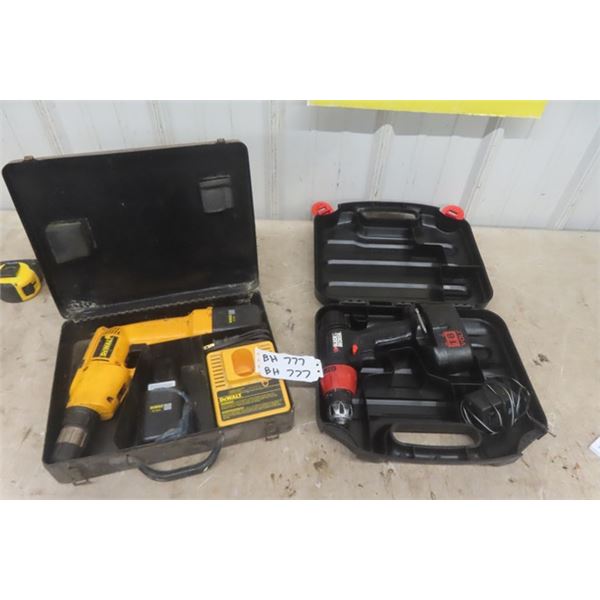 DeWalt 12V Drill, 2 Batteries, Charger + Case & B+D 18V with Battery + Case NO Charger