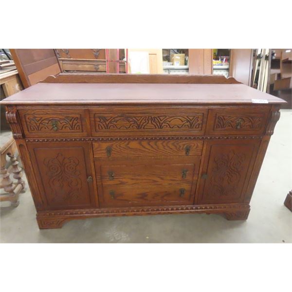 Oak 1/4 Cut Buffet - believed to be Krug 20"×36"×60"