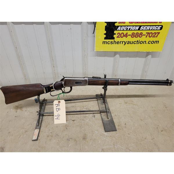 Winchester Model 1894 30WCF LA 19.5" Serial# 697214 featuring Saddle Ring + Ladder Sight- Marking on