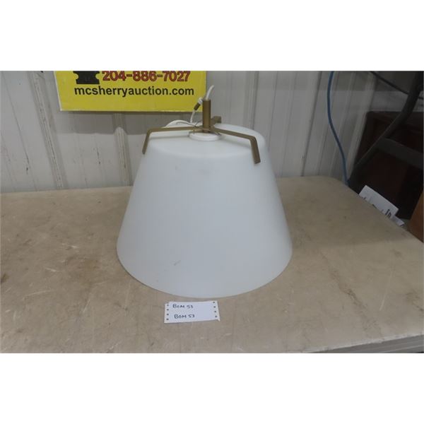 Large White Glass Hanging Lamp 19 at widest Point