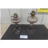 Image 1 : 2 Vintage Kerosene Oil Lamps Purplish Color