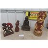 Image 1 : 4 Exotic Wooden Carvings - Tallest 21" 