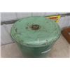 Image 2 : Vintage Green Flour Bin with Lid 17" Wide 25" Tall 