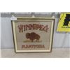 Image 1 : Framed Winnipeg Manitoba Needle Point with Buffalo 18" x 20" 